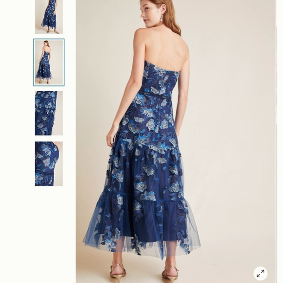 NWT Anthropologie Shoshanna Silas Emb Maxi Dress Z261-20